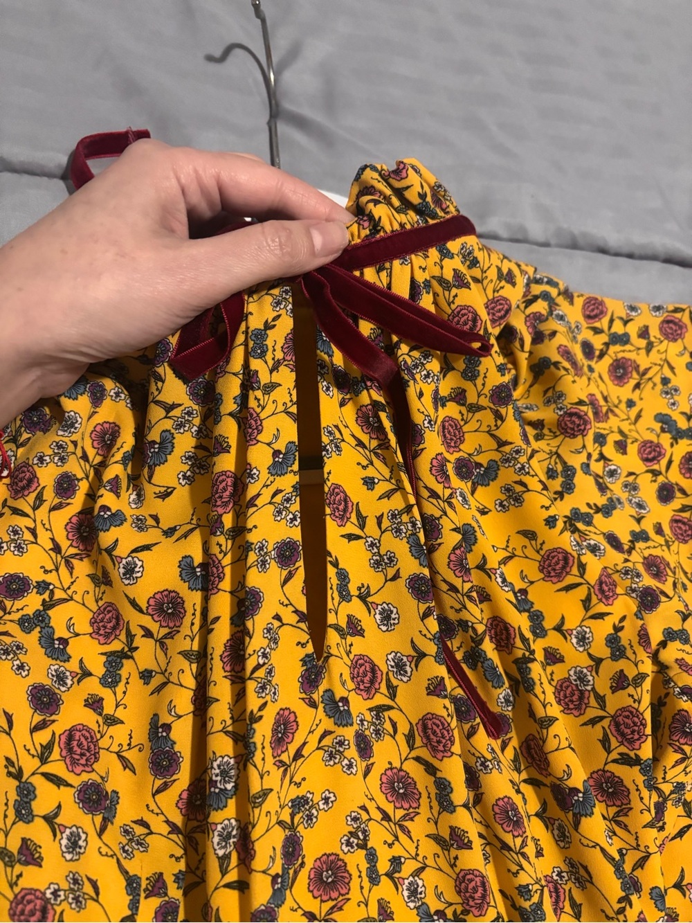 NWT Donna Morgan Flax Rose Yellow Floral Dress size 10 - Picture 9 of 10